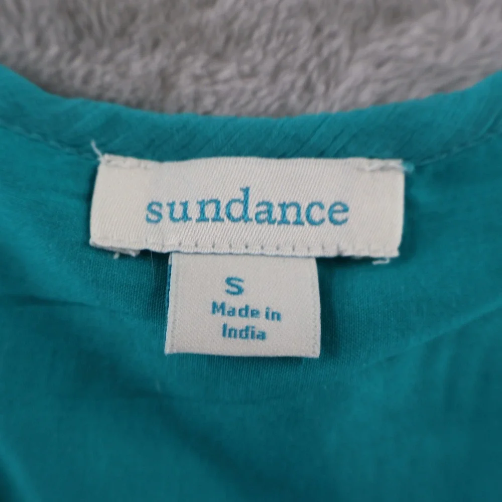 Sundance Tiered‎ Ruffle Midi Dress Womens Small Teal Blue Lyocell Boho Flutter